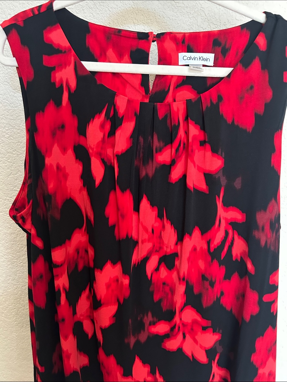 Calvin Klein Black Camisole with Red Floral Print - Picture 4 of 7